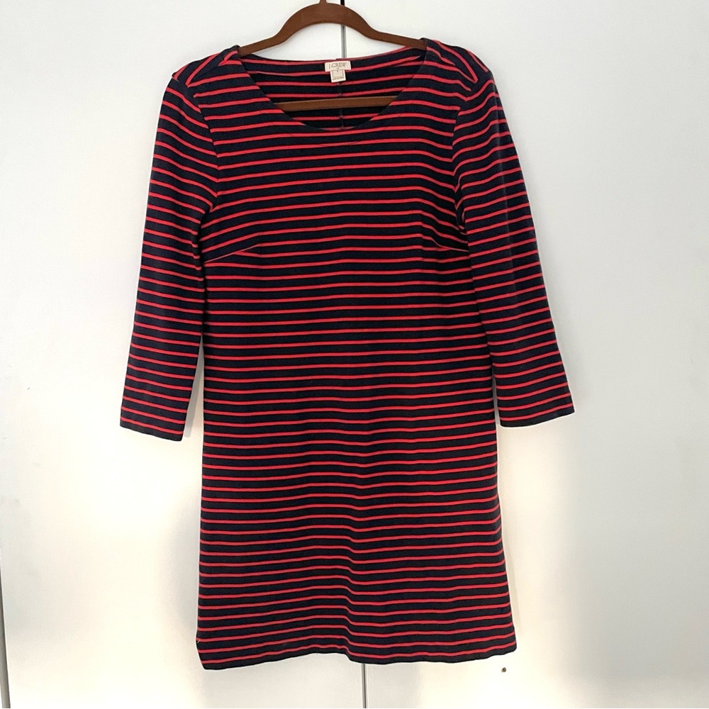 J. Crew Factory Knit Cotton Striped Maritime Dress